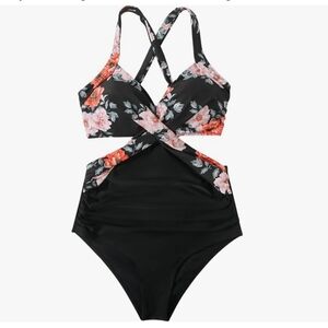Floral Black Monokini